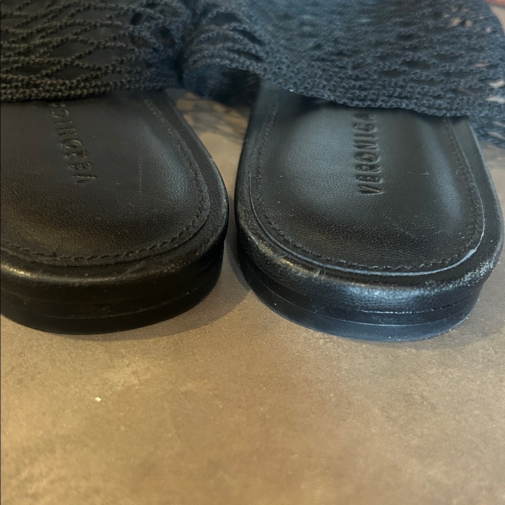 Veronica Beard Black Mesh Martina Slide Sandals Sz 9 - Picture 7 of 8